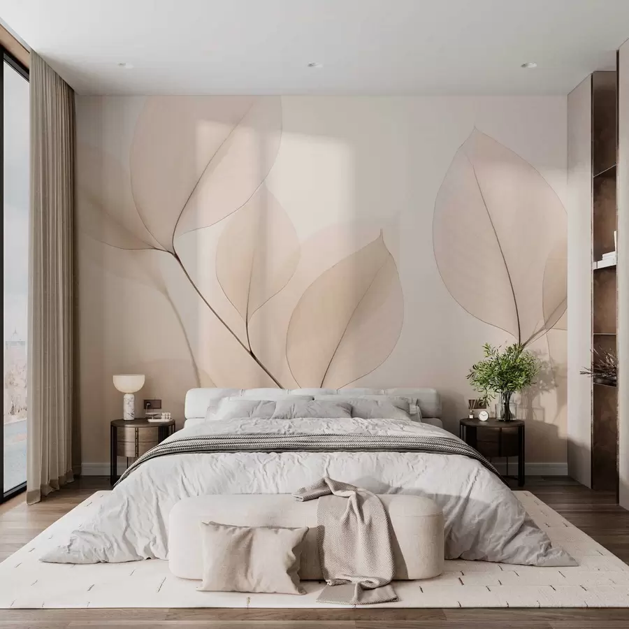 Wall Mural Photo Wallpaper White flower with fine line w05268