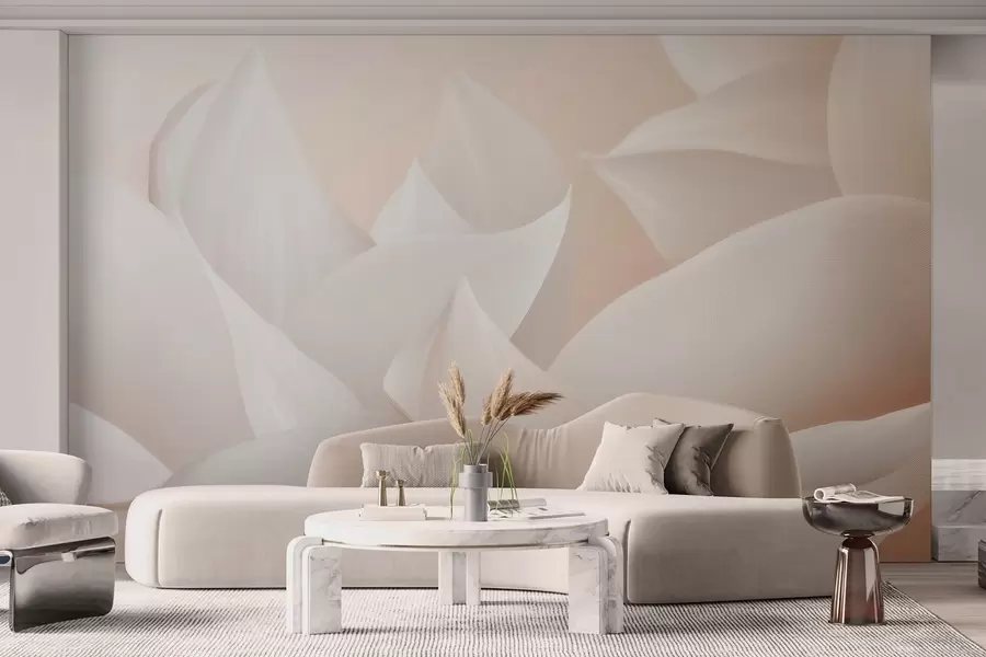 Wall Mural Photo Wallpaper Soft peach-milky petals w09716