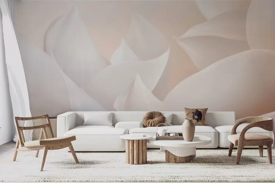 Wall Mural Photo Wallpaper Soft peach-milky petals w09716