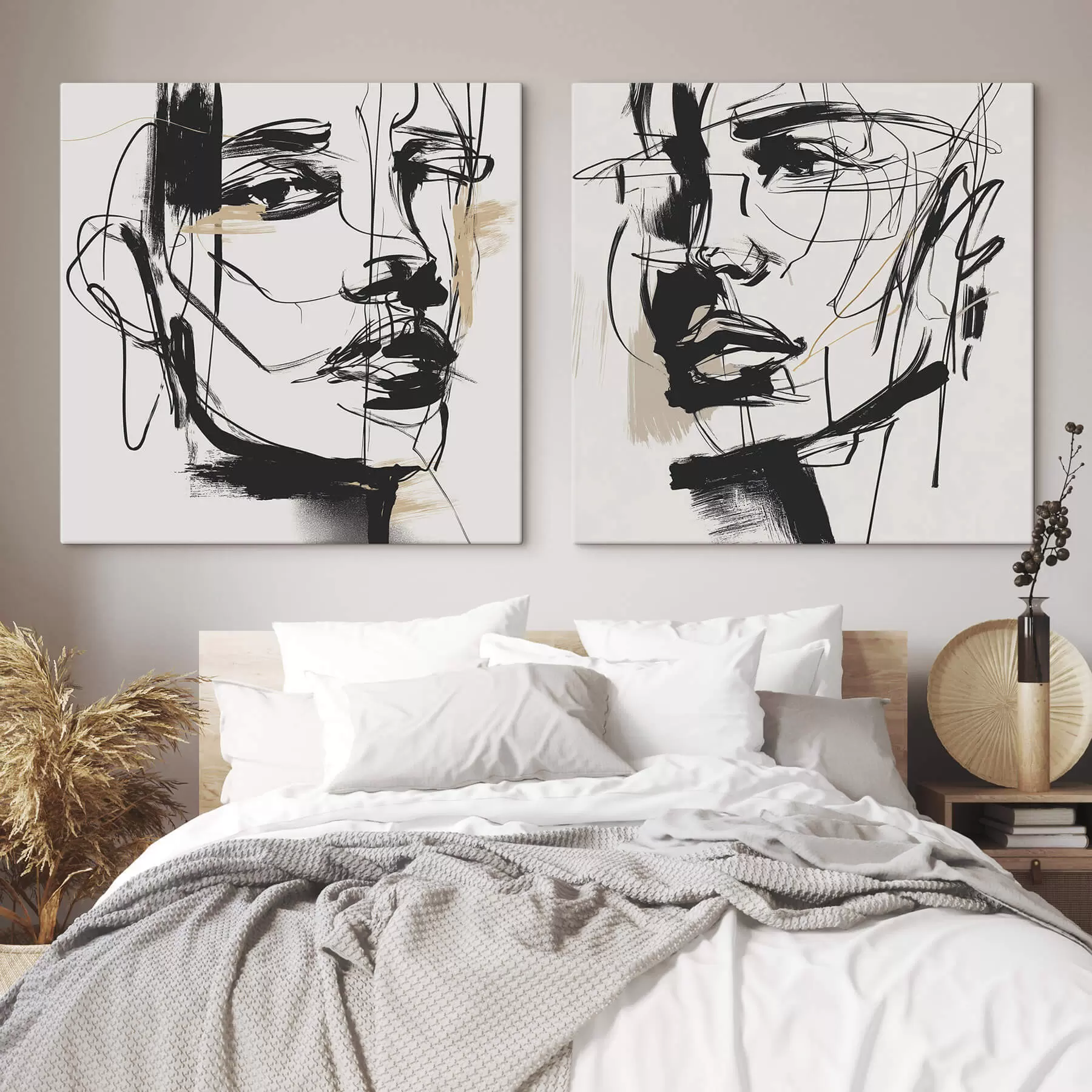 wall murals Minimalist portraits of a man and a woman m30066