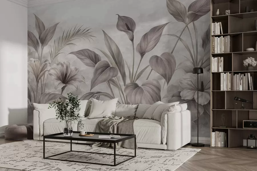 wall murals Flowers and leaves w05287