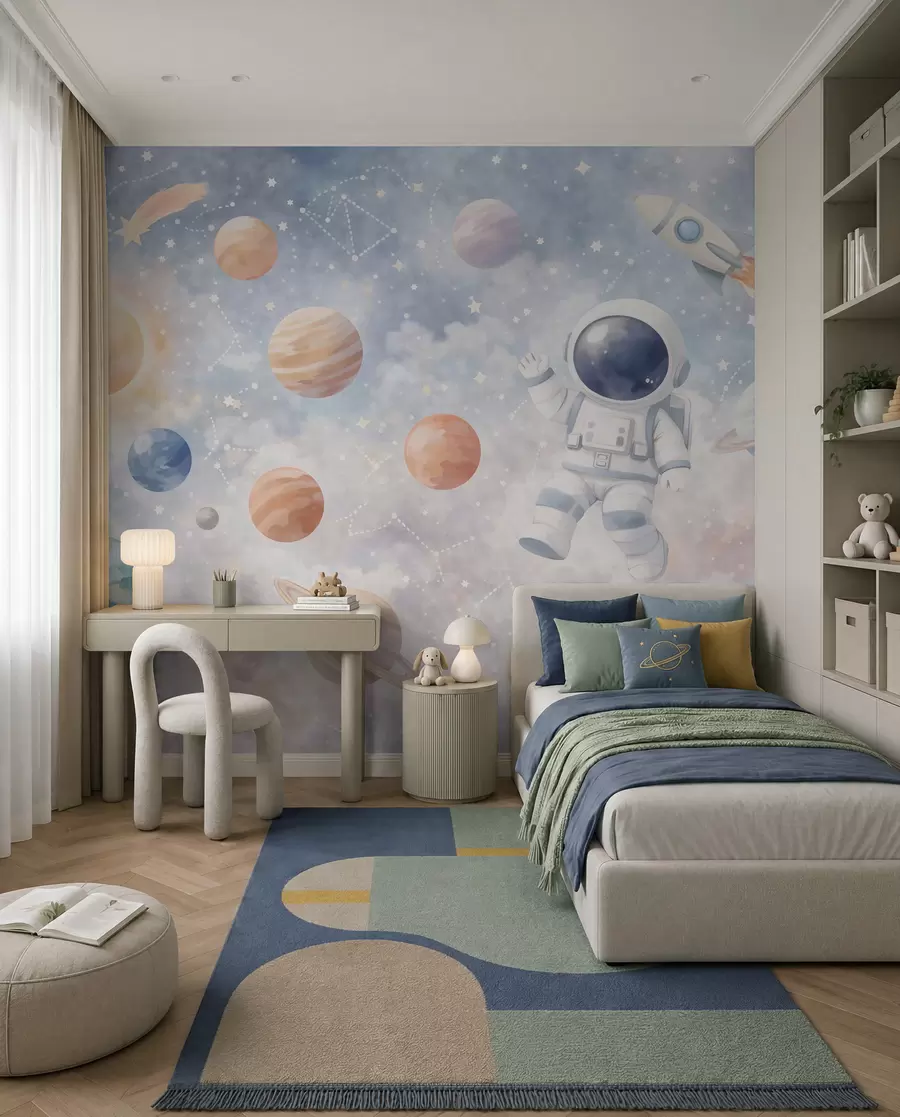 wall murals Little Astronaut’s Voyage w05233