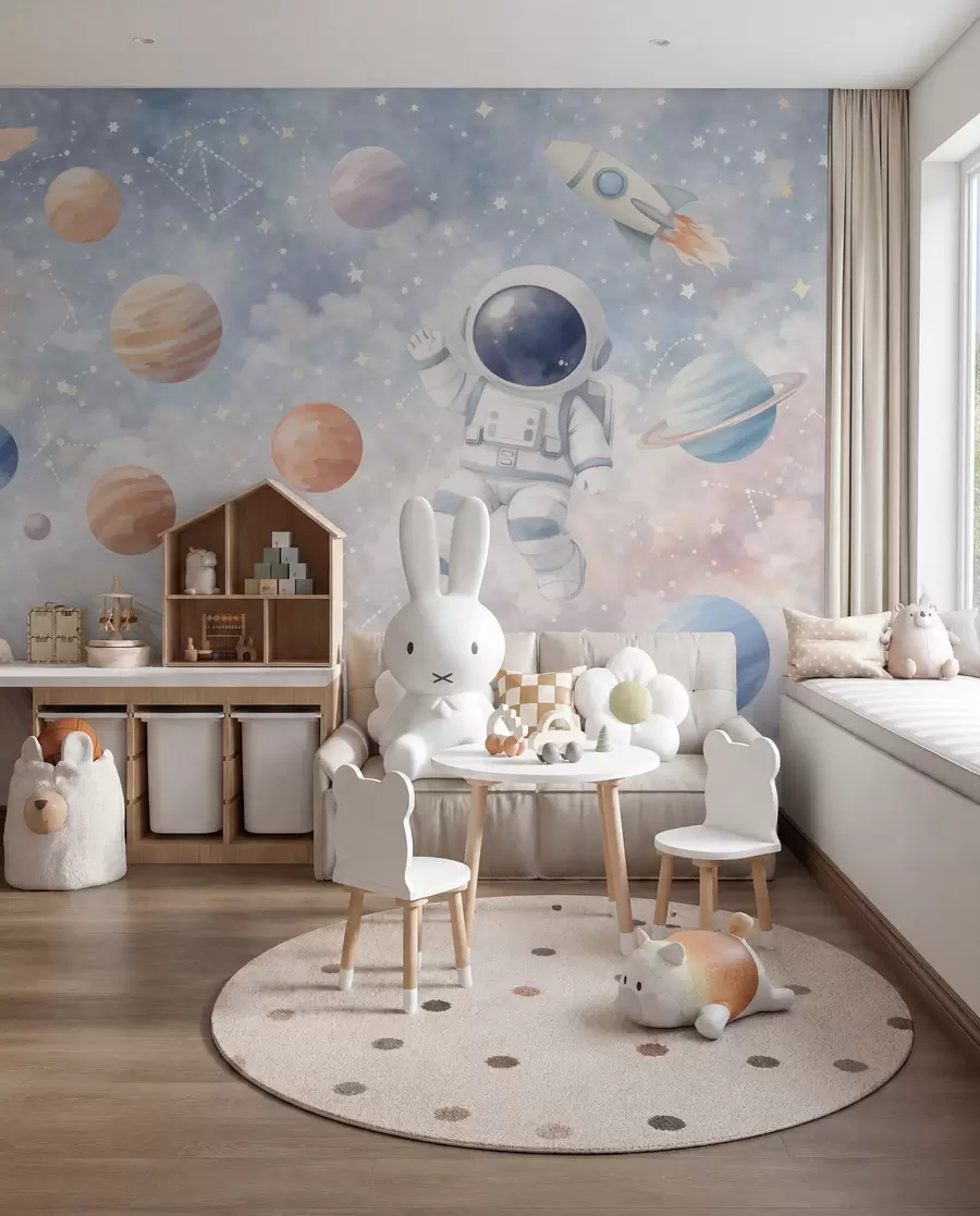 peintures murales Voyage du petit astronaute w05233