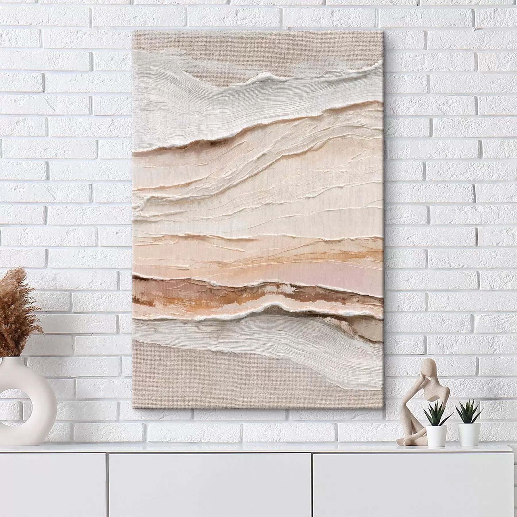 wall murals Layered composition in sandy and cream tones s47966