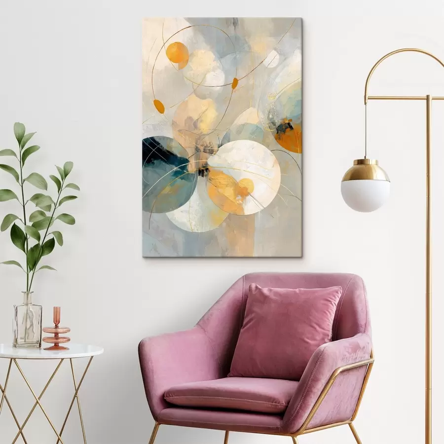 wall murals Composition of translucent spheres and textured spots s47985