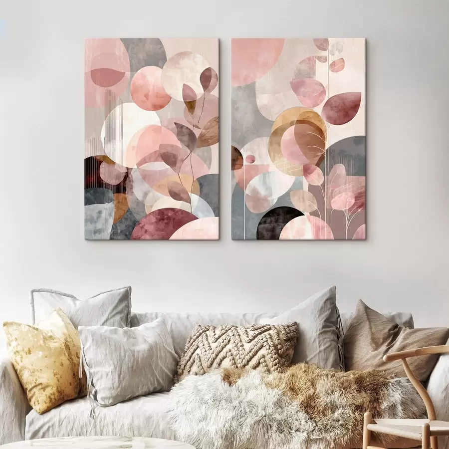 wall murals Composition of translucent circles and elegant stems m30035