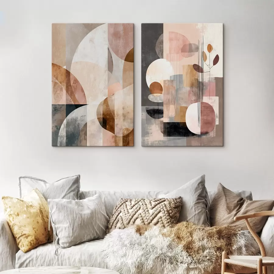 wall murals Artistic abstract in earthy tones with a textured effect m30037