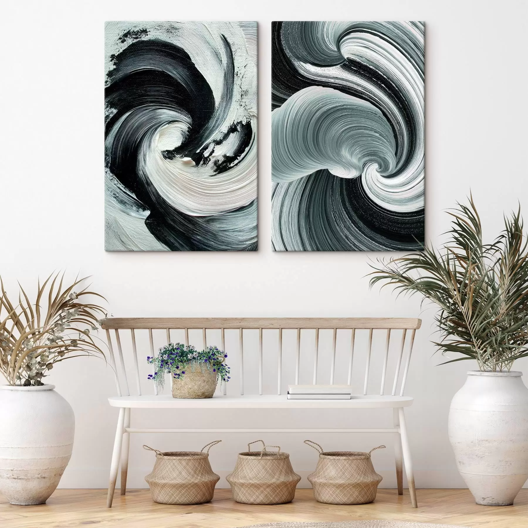 murales Composición monocromática expresiva con textura volumétrica. m30041