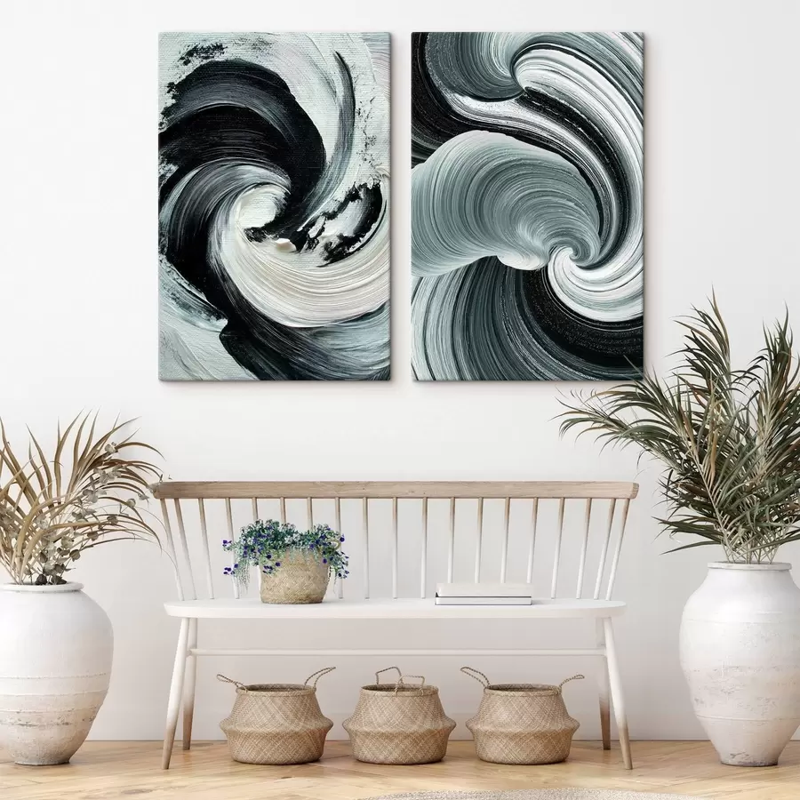 murales Composición monocromática expresiva con textura volumétrica. m30041