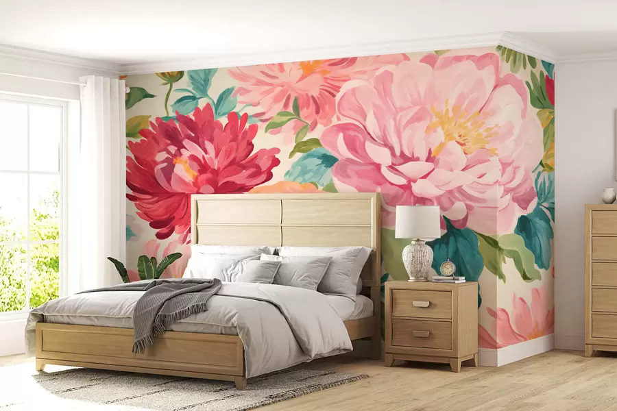 Wall Mural Photo Wallpaper Peony garden w05313