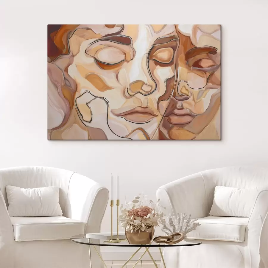 murales Retrato abstracto de una mujer y un hombre s48174