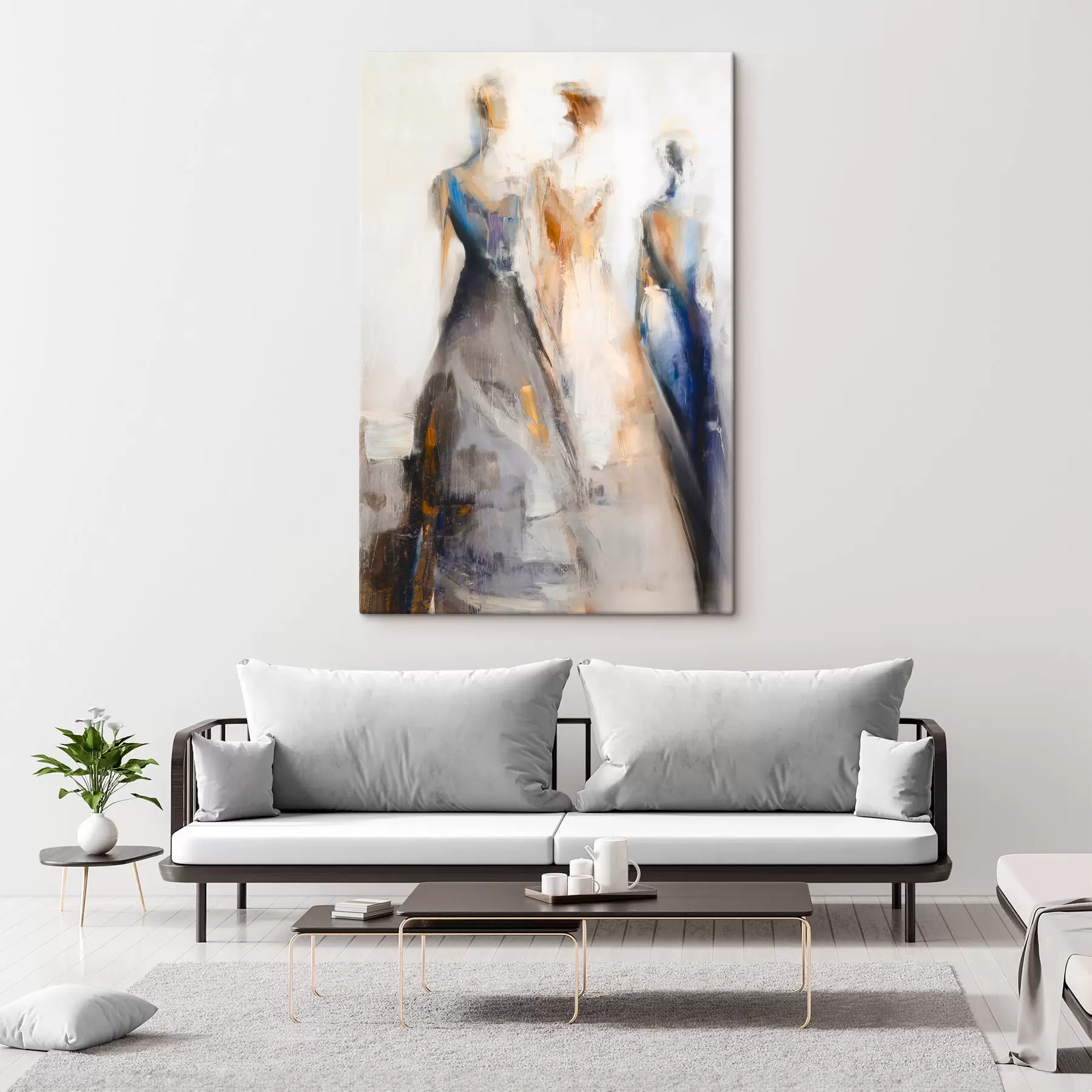 wall murals Elegant abstract female silhouettes s48179