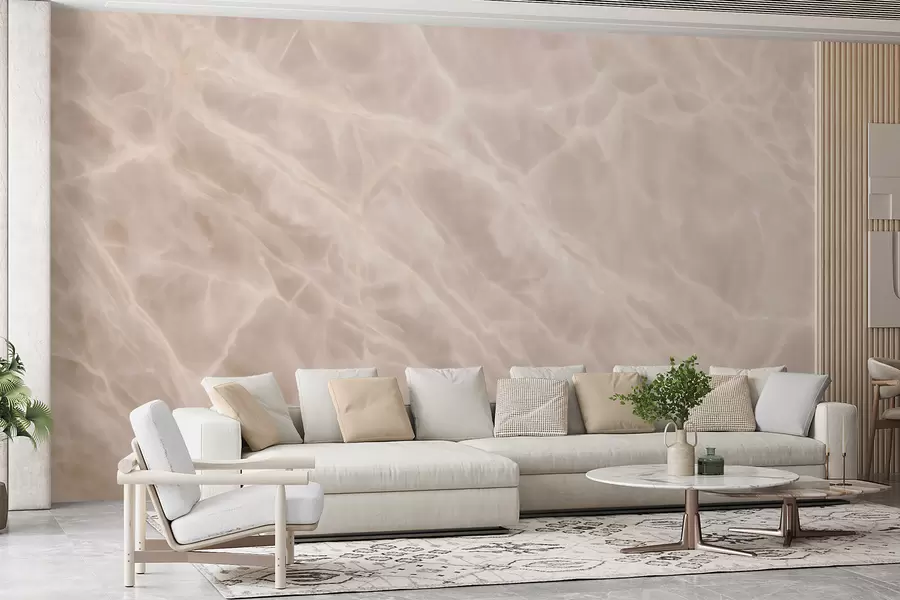 Wall Mural Photo Wallpaper Elegant abstract artwork in a beige palette with a marble imitation w09684