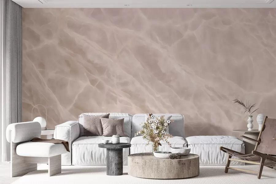 Wall Mural Photo Wallpaper Elegant abstract artwork in a beige palette with a marble imitation w09684