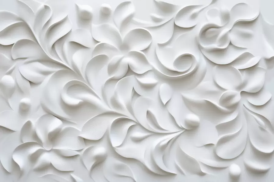 peintures murales Ornement floral gris en relief w09727