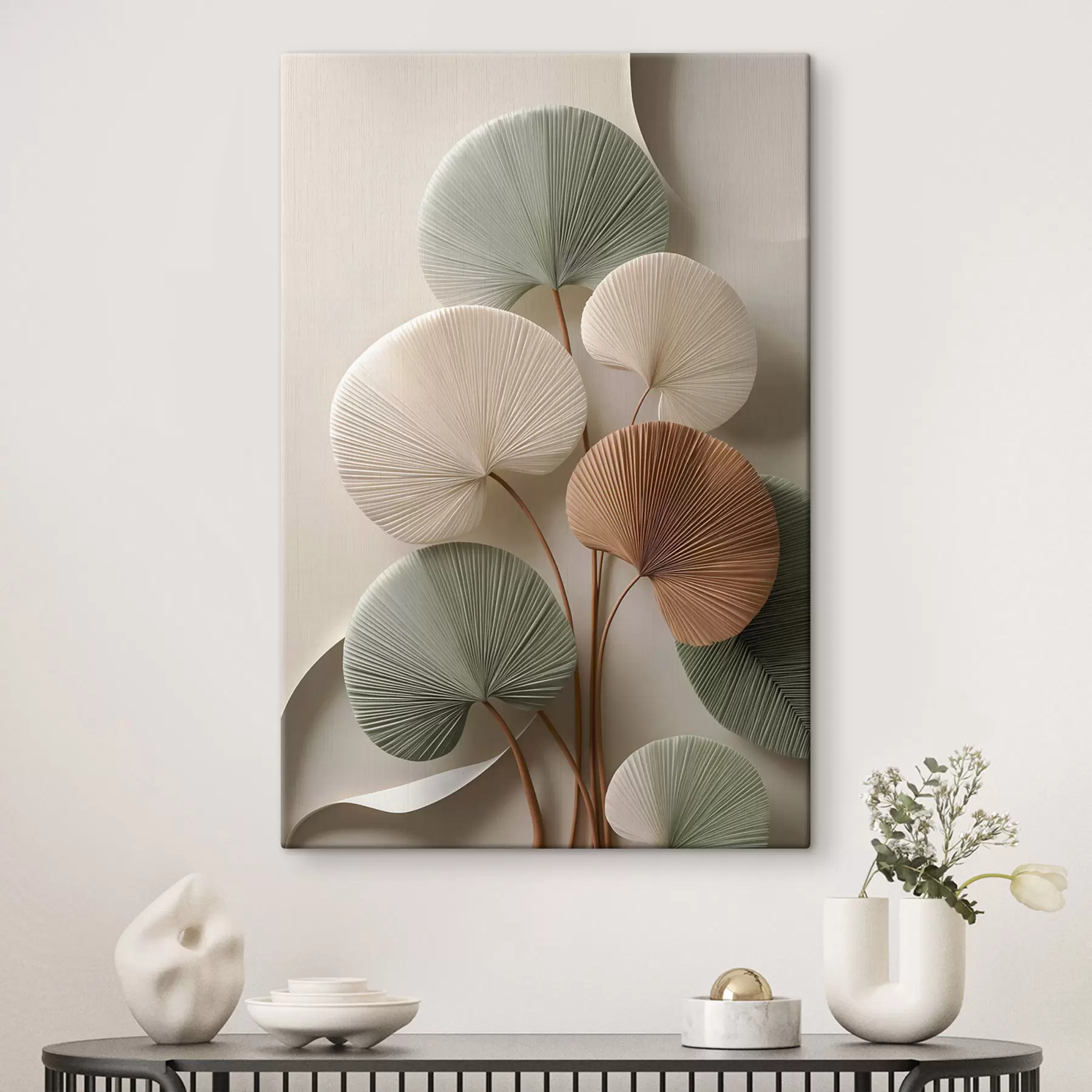 wall murals Abstract composition with leaves s48224