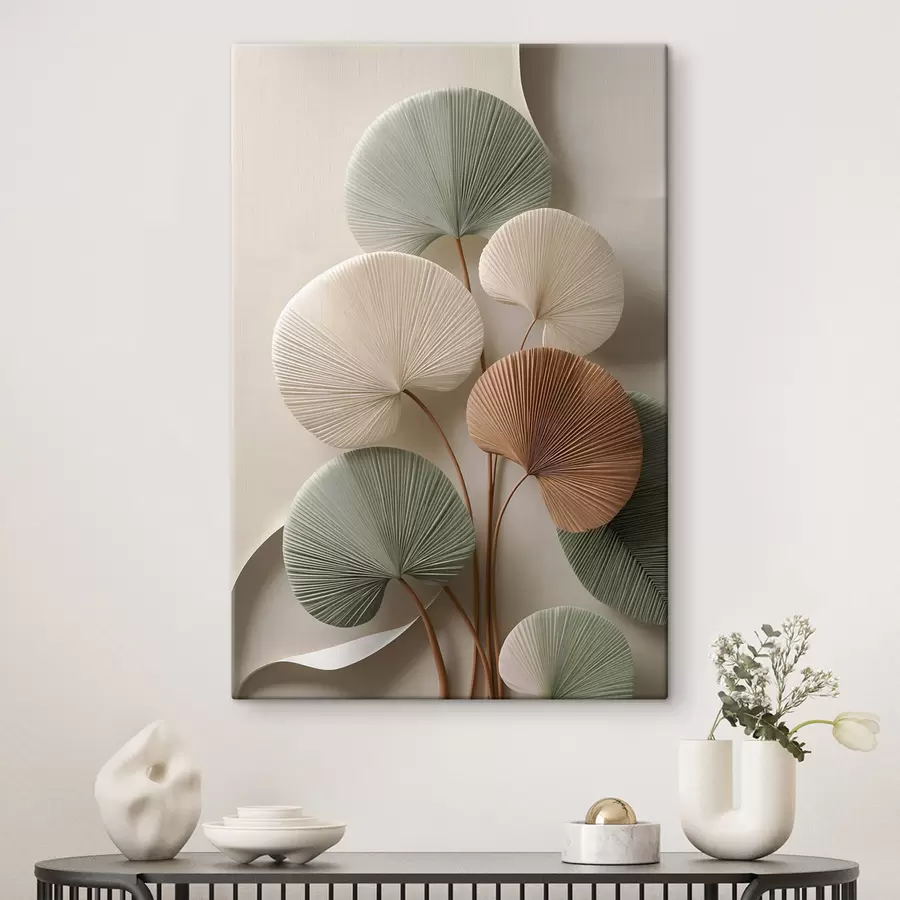 wall murals Abstract composition with leaves s48224