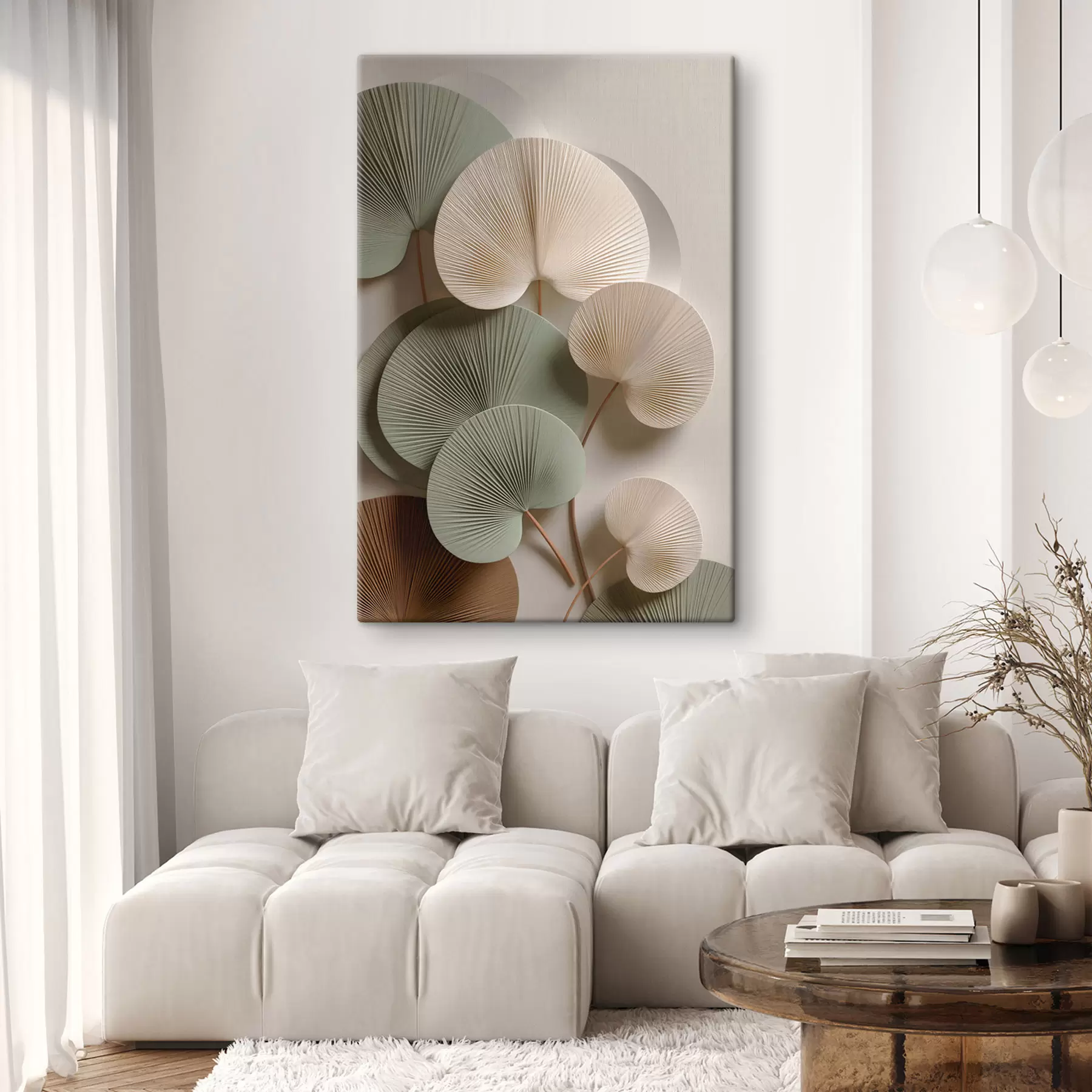 wall murals Abstract composition with leaves s48225