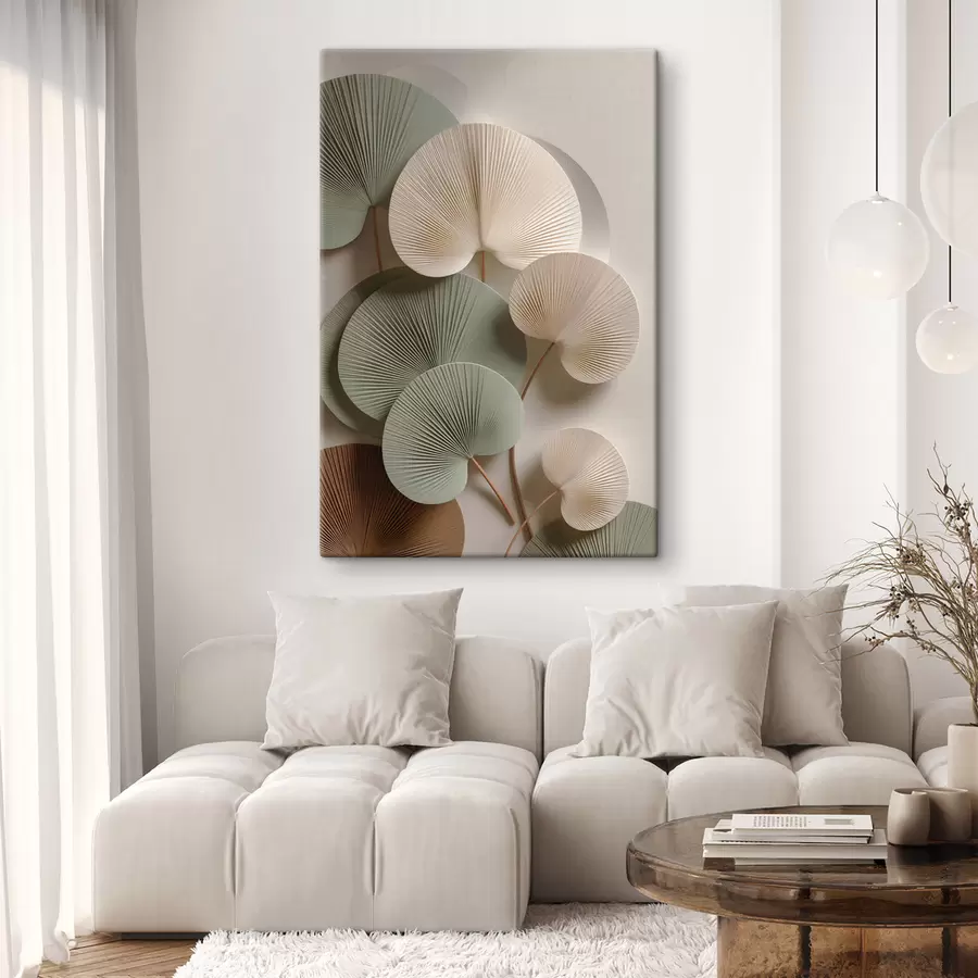 wall murals Abstract composition with leaves s48225