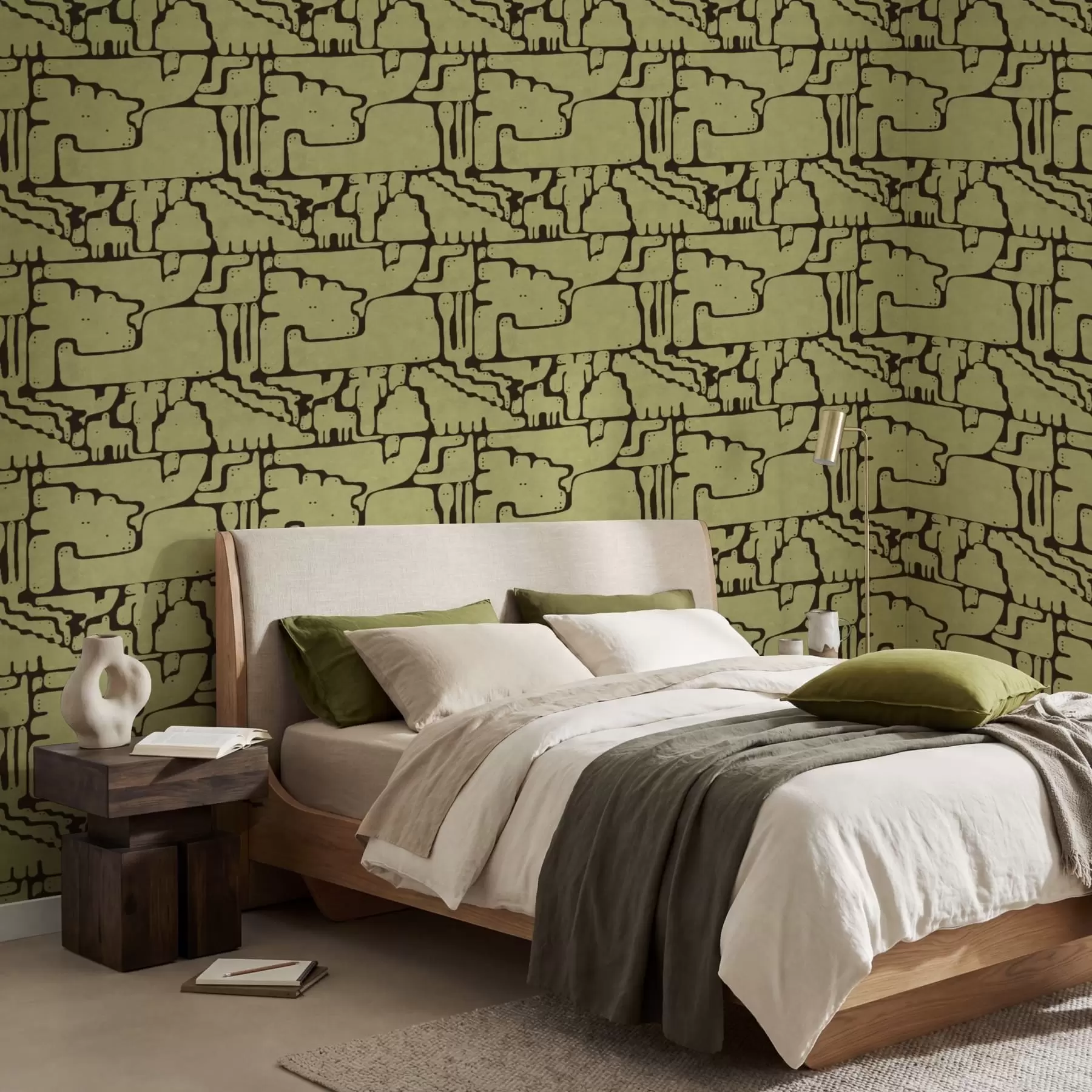 wall murals Abstract pattern with dark lines a01122v1