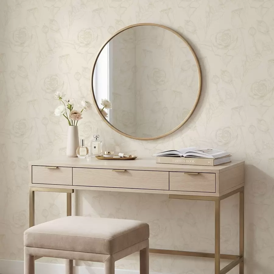 peintures murales Motif rose clair sur fond beige a01124