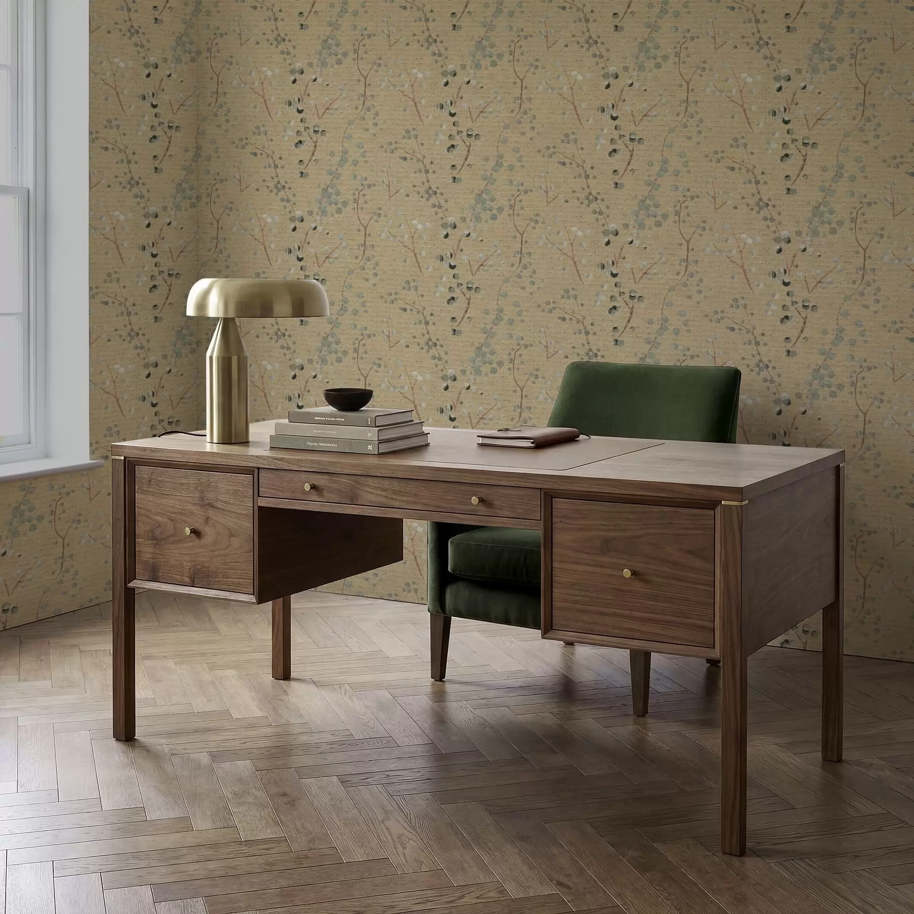 wall murals Abstract botanical pattern with circles a01126