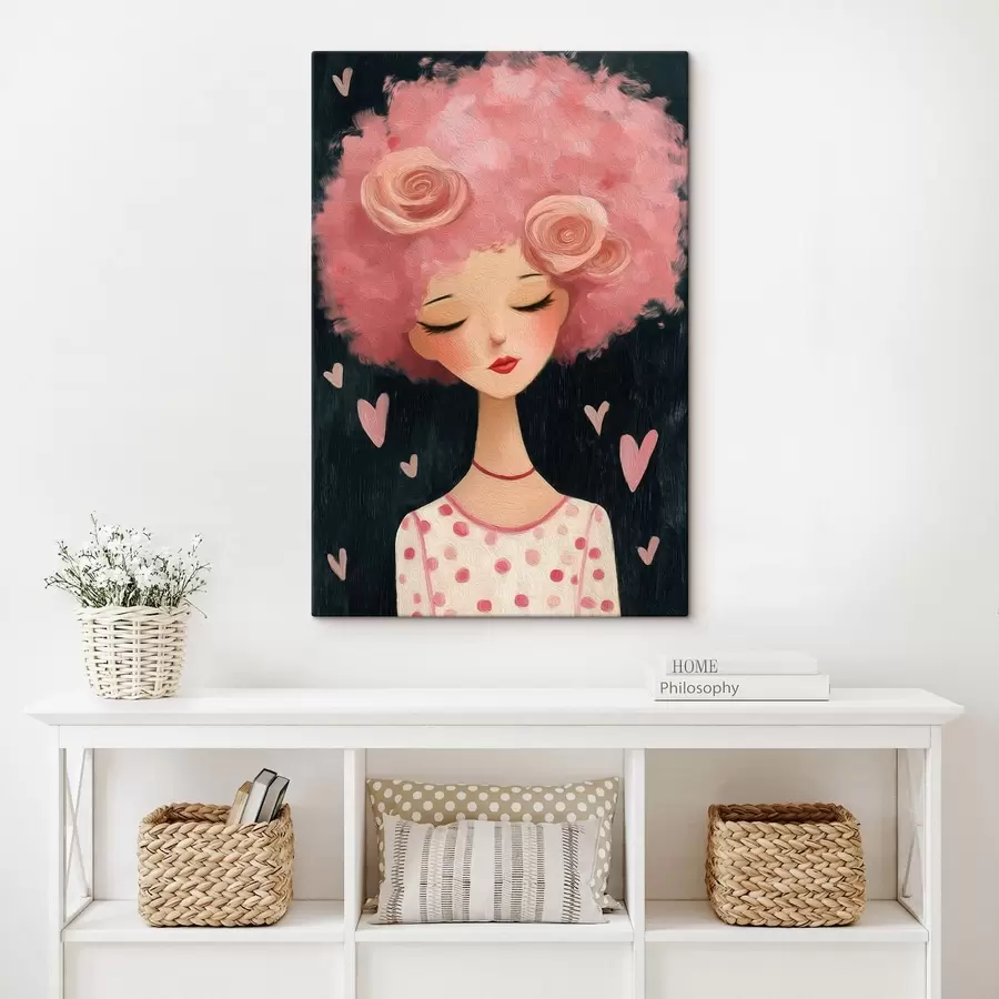 murales Chica con el pelo rosa s48227