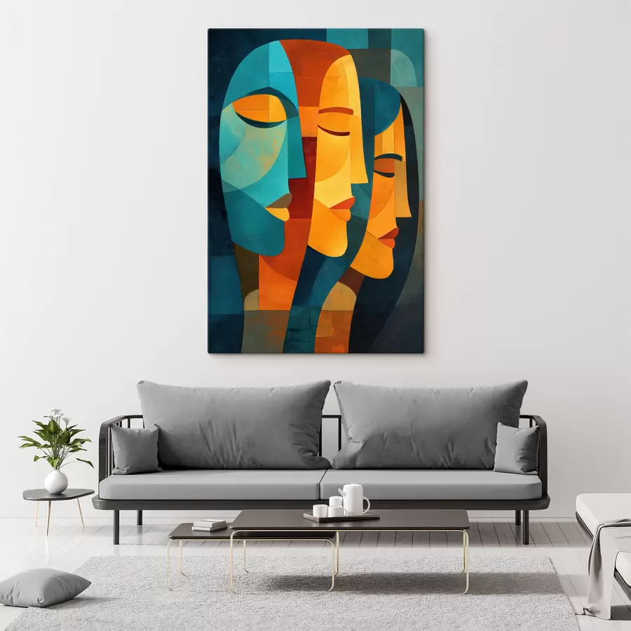 wall murals Geometric female profiles s48256