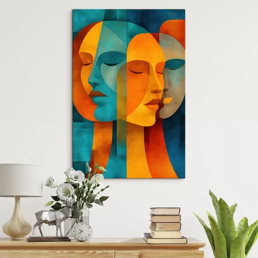 wall murals Geometric female profiles s48257