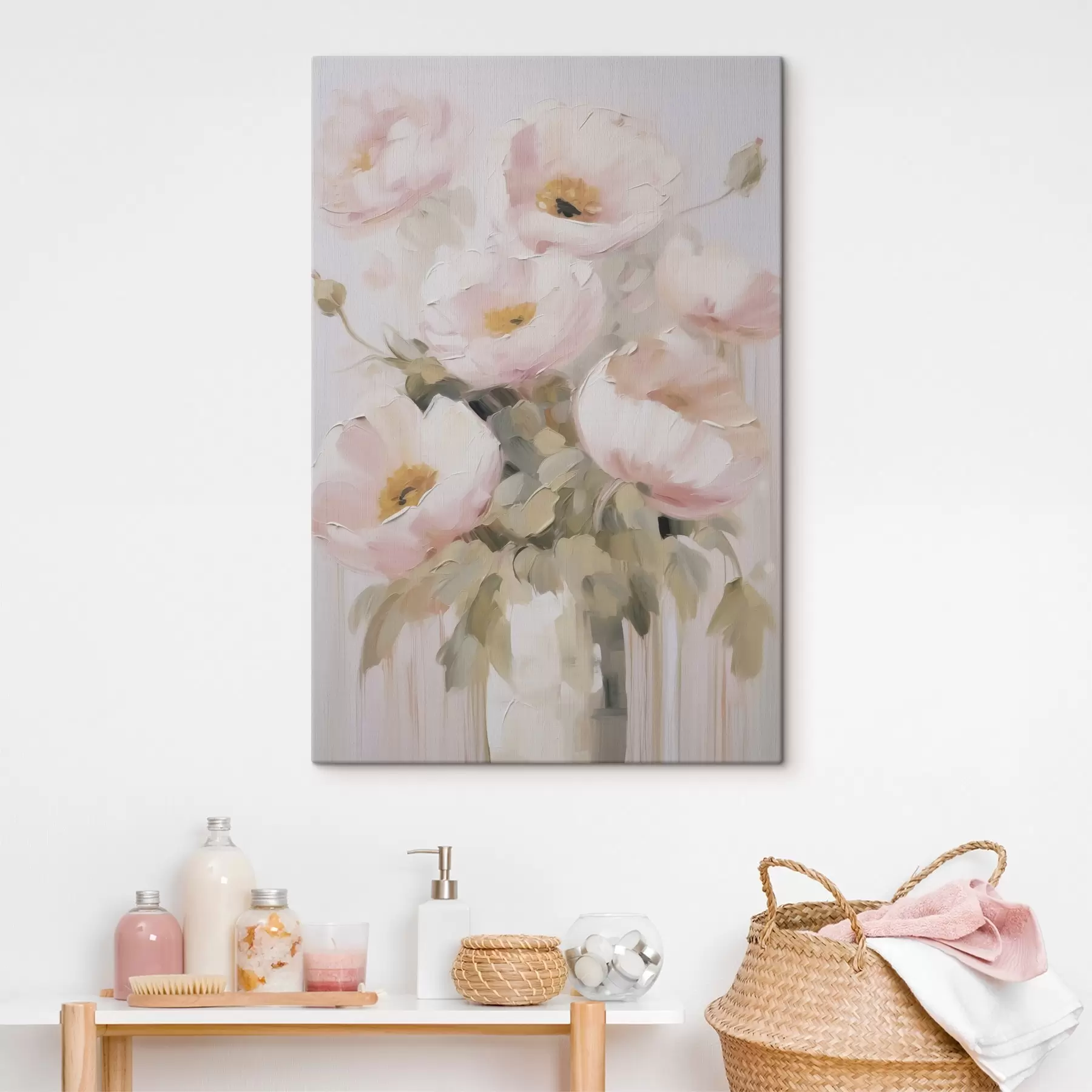 wall murals Abstract flowers in a vase imitation of painting s48264
