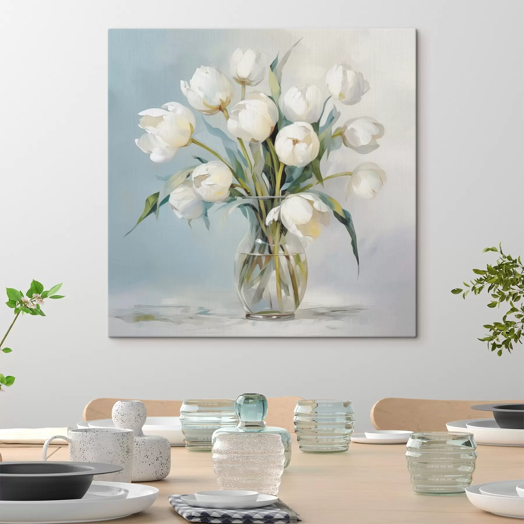 wall murals Tulips in a vase imitation painting s48266