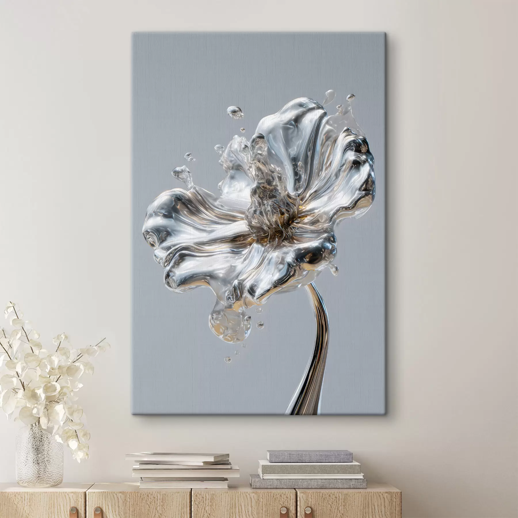wall murals flower in a liquid texture style s47956