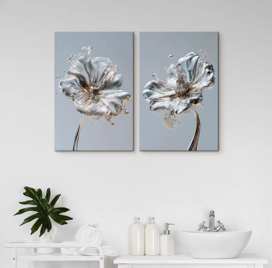 wall murals flowers in a liquid texture style m30172