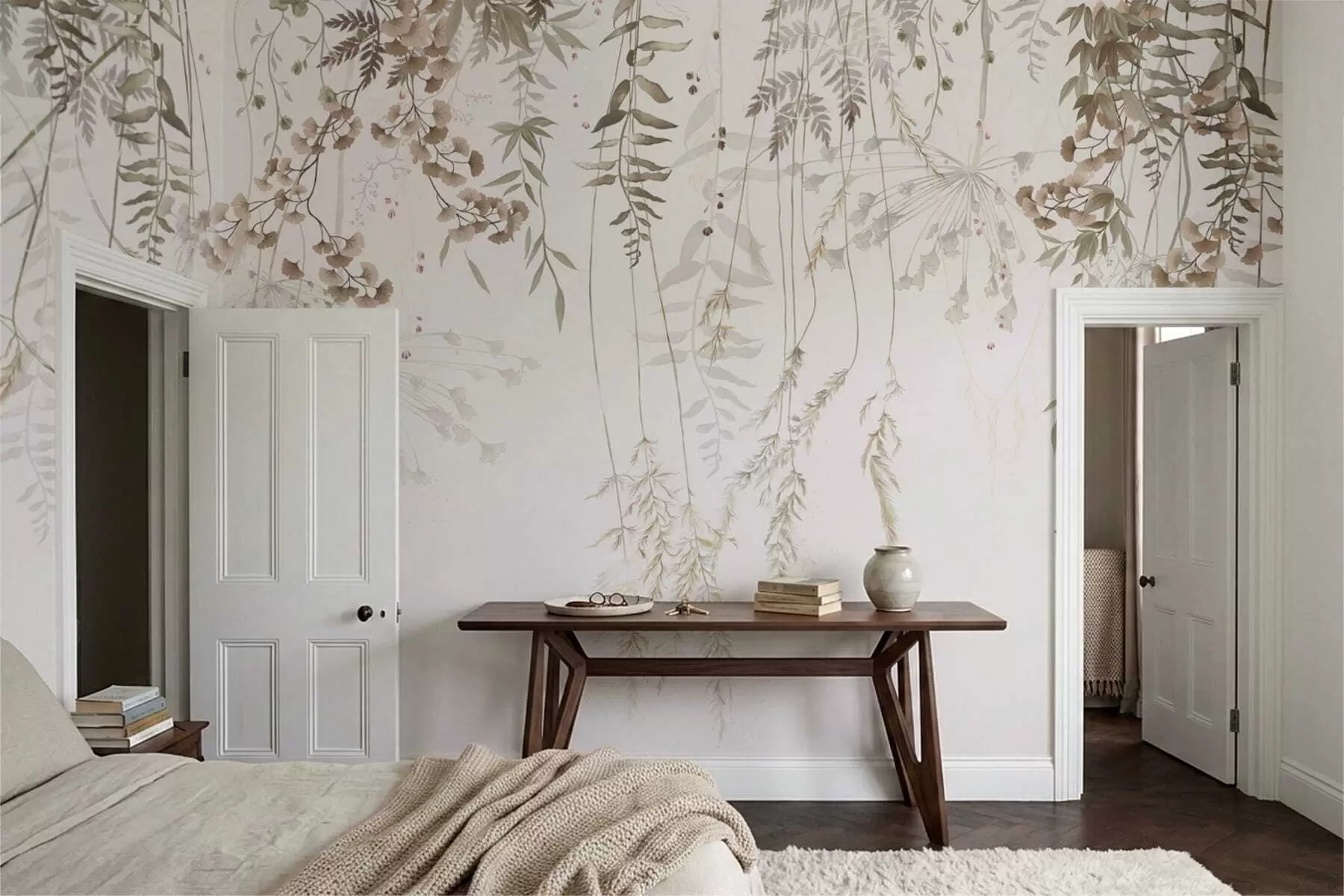 Wall Mural Photo Wallpaper Hanging wild plants on a light background w05320
