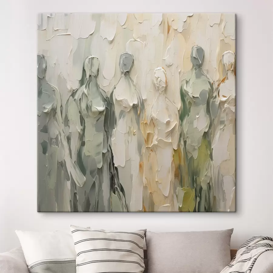 wall murals Abstract silhouettes imitation of painting s48275