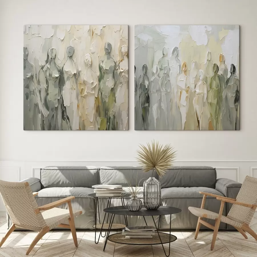 wall murals Abstract silhouettes imitation of painting m30184