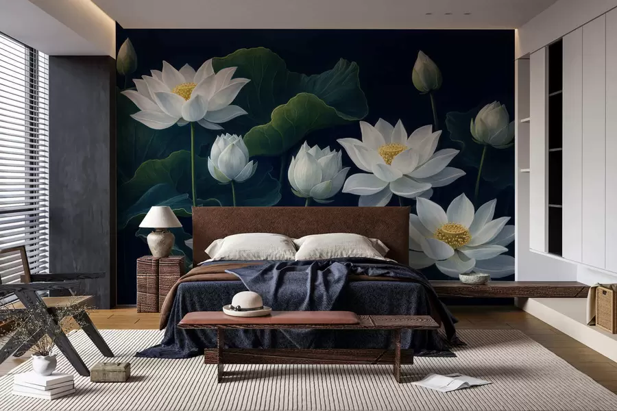 Wall Mural Photo Wallpaper Night lotuses w05307