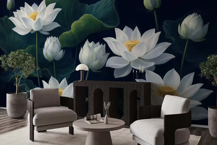 Wall Mural Photo Wallpaper Night lotuses w05307