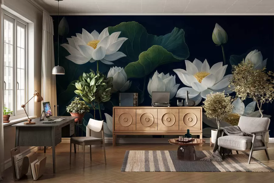 Wall Mural Photo Wallpaper Night lotuses w05307