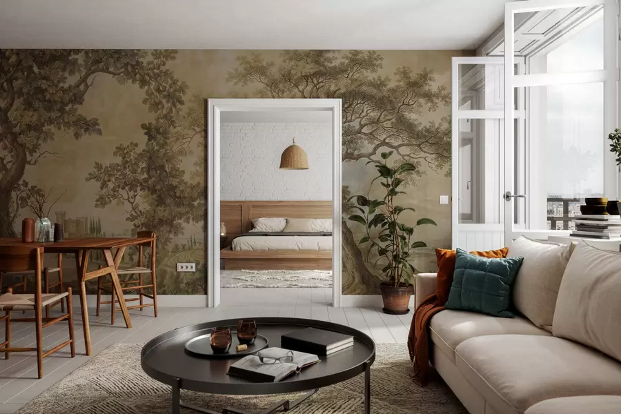 peintures murales Paysage pastoral brodé w05359