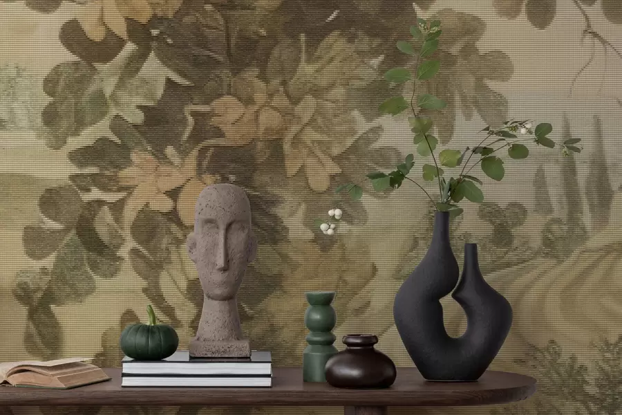 murales Paisaje pastoral en estilo bordado w05359