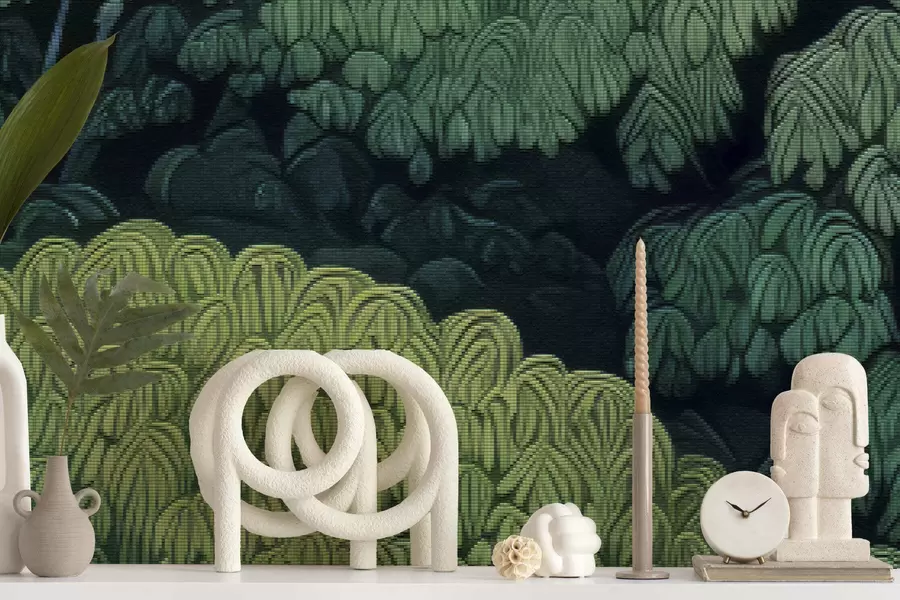 Wall Mural Photo Wallpaper Mosaic green tree canopies w05362