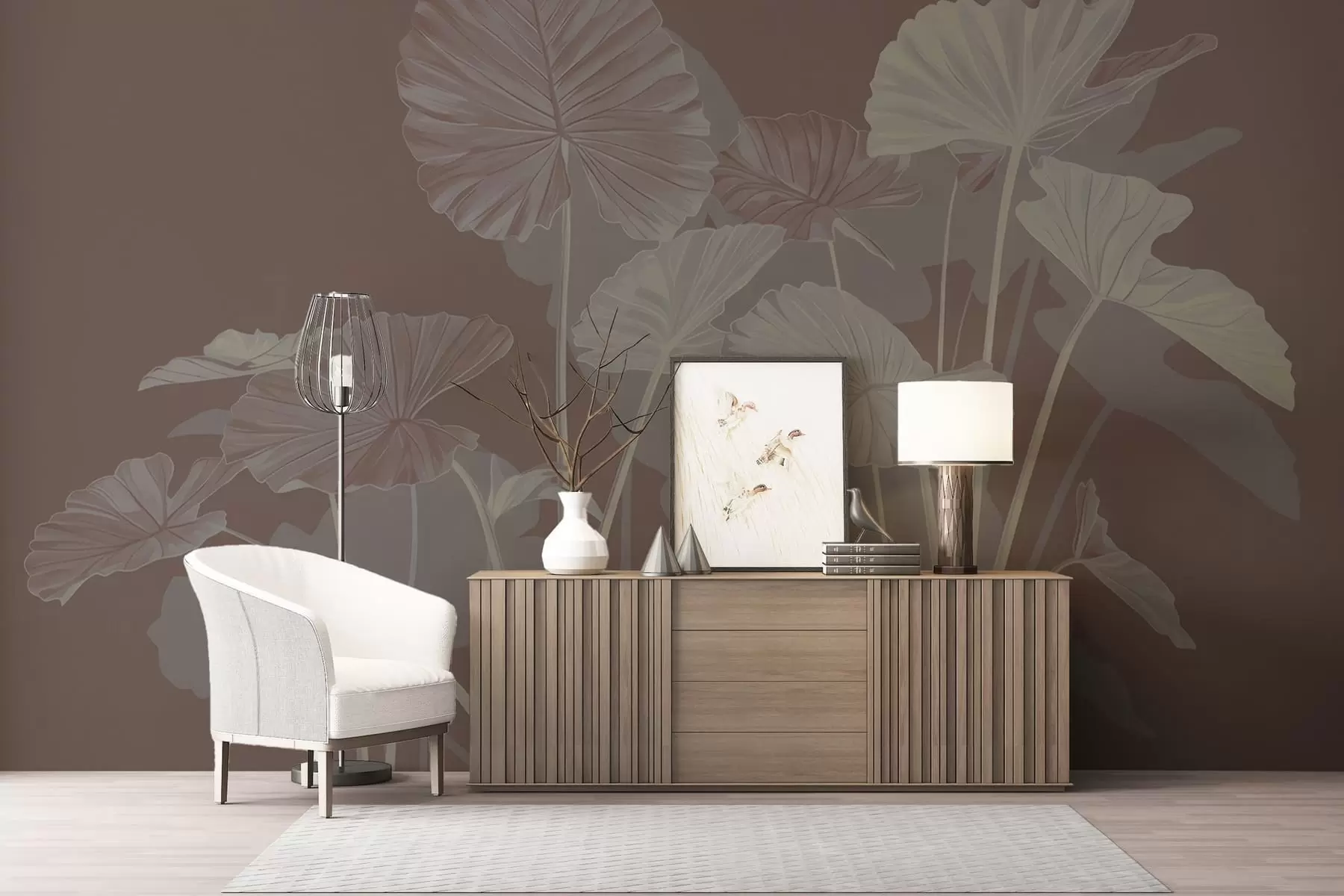 Wall Mural Photo Wallpaper Garden of painted lotuses w05364v2