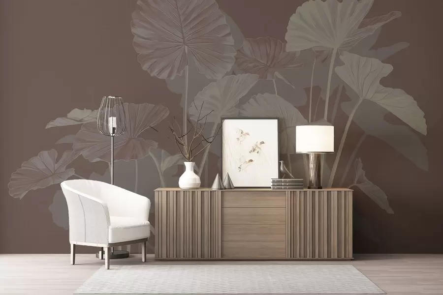 Wall Mural Photo Wallpaper Garden of painted lotuses w05364v2