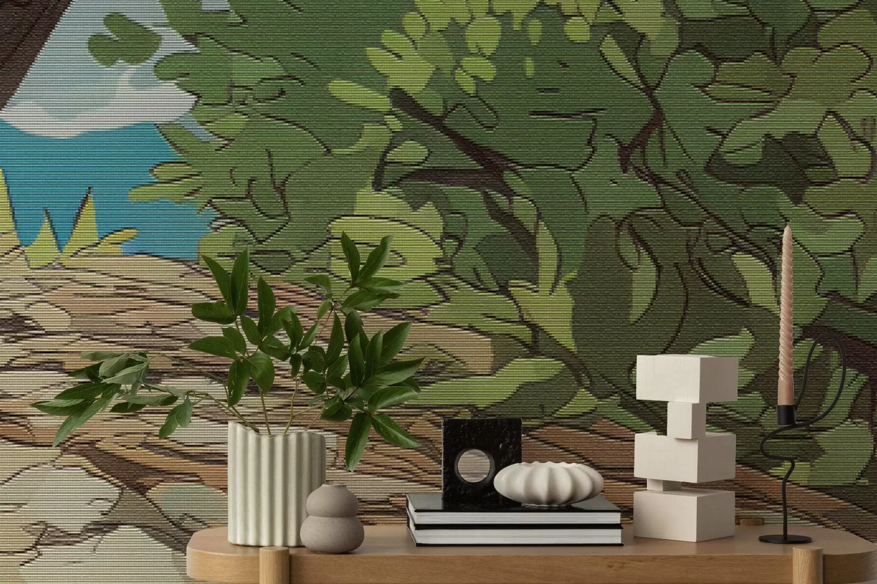 murais de parede Árvore majestosa em mosaico w05368
