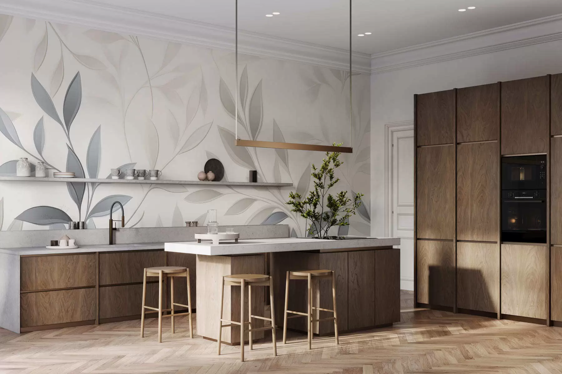 murales Silencioso entre las hojas w05279