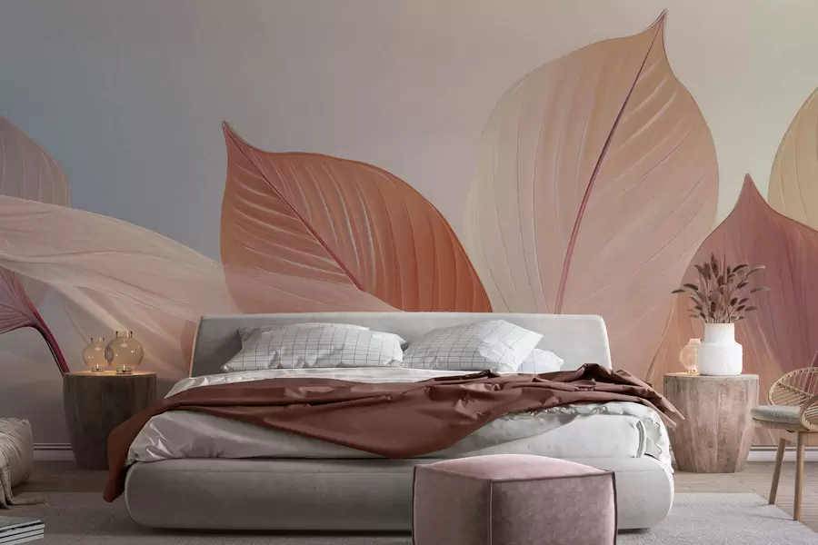 Wall Mural Photo Wallpaper Dance of large leaves w05283