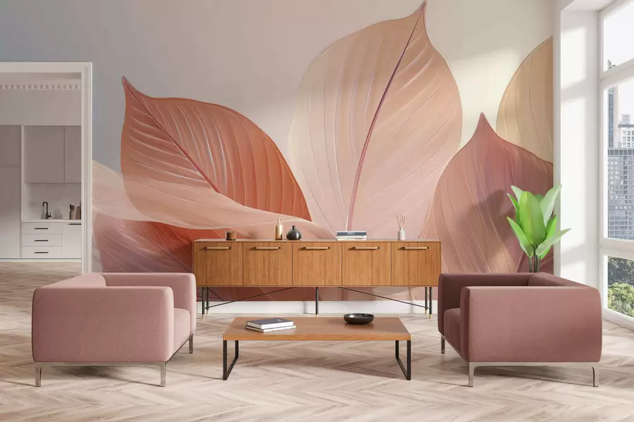 Wall Mural Photo Wallpaper Dance of large leaves w05283