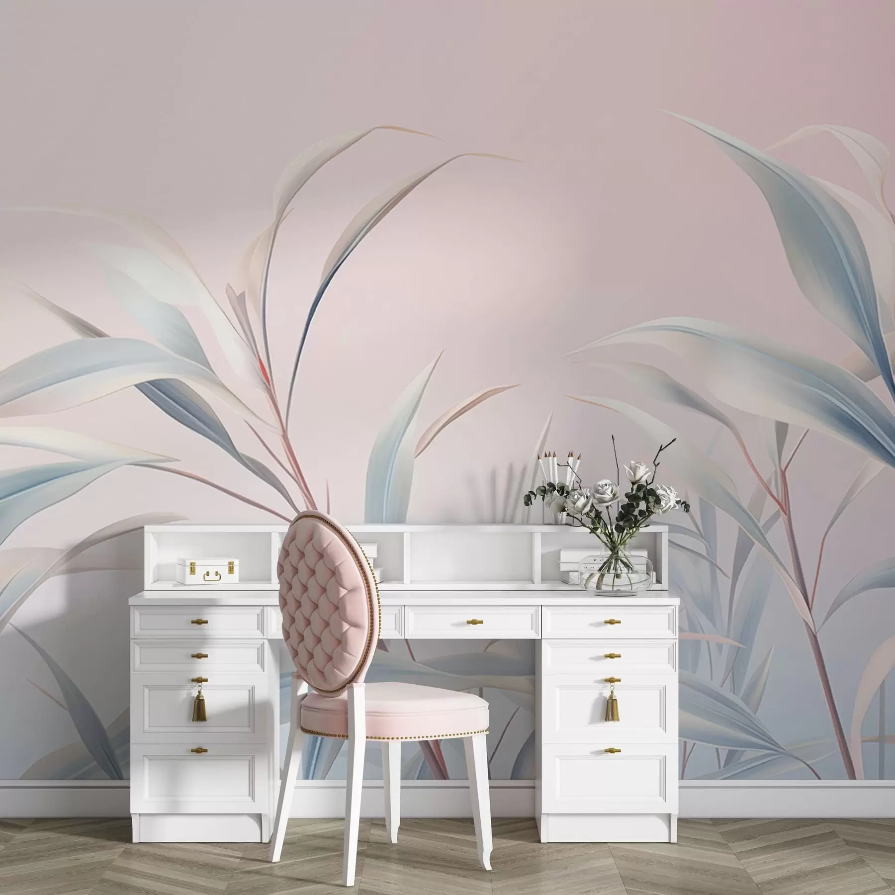 wall murals Royal elegance of leaves w05361