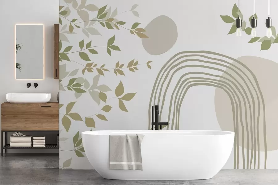 wall murals Abstraction and foliage w05373v1